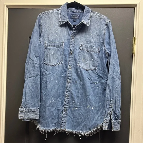Lucky Brand Blue Denim Button Down Shirt - Picture 1 of 4